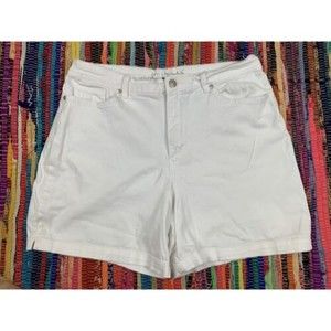 Gloria Vanderbilt Womens 12 White Amanda Shorts Bermuda Casual Denim Stretch